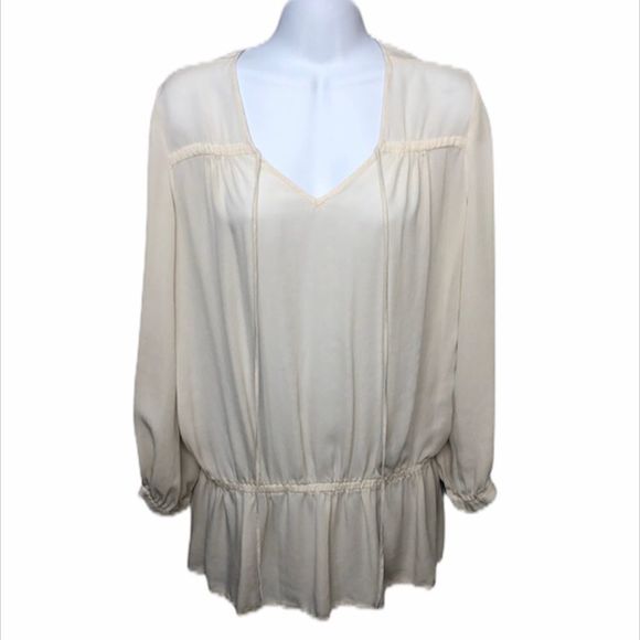 Haute Hippie Cream Silk Boho Top - Picture 1 of 7